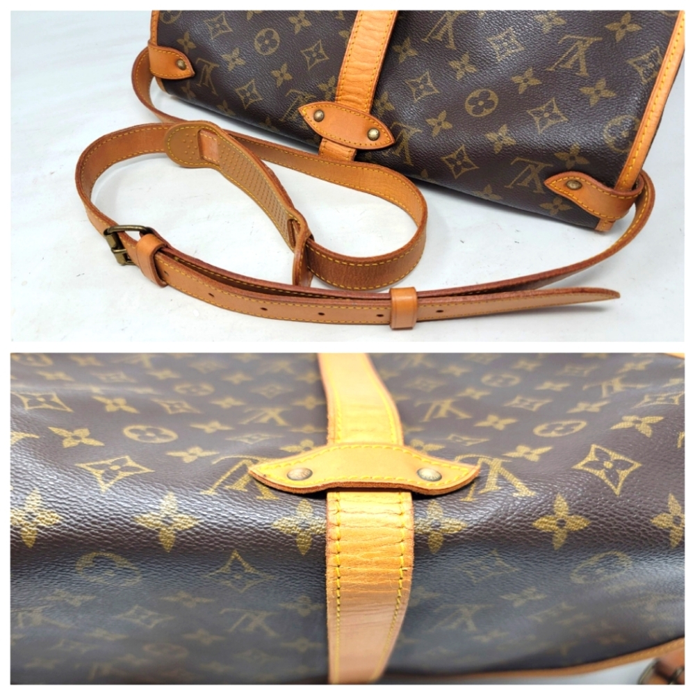 Louis Vuitton Saumur 35 Monogram Canvas Shoulder Crossbody Hand Bag Vintage Auth - Picture 7 of 14